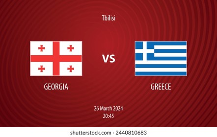 Georgia vs Greece football scoreboard broadcast template for soccer European tournament 2024