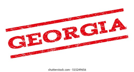 Georgia watermark stamp. Text tag between parallel lines with grunge design style. Rubber seal stamp with unclean texture. Vector red color ink imprint on a white background.