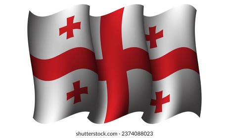 georgia waving flag design vector illustration suitable for feast day moment or event poster design on georgia