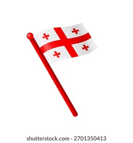 Georgia ondeando la bandera, Ilustración vectorial aislada