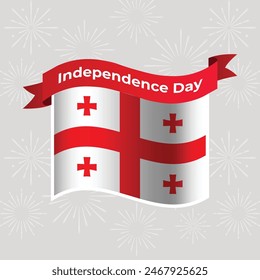 Georgia Wavy Flag Independence Day Banner Background