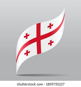Bandera georgiana ondulada de fondo abstracto. Ilustración vectorial.