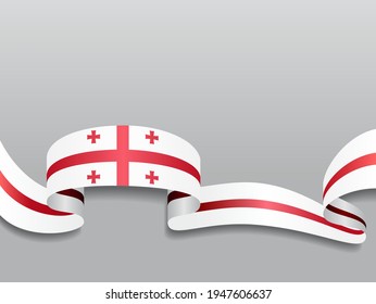 Bandera georgiana ondulada de fondo abstracto. Ilustración vectorial.