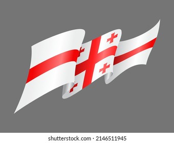 Bandera georgiana ondulada de fondo abstracto. Ilustración vectorial.