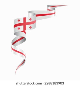 Bandera georgiana ondulada de fondo abstracto. Ilustración vectorial.