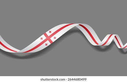 Georgian flag wavy abstract background layout. Vector illustration.