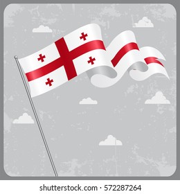 Georgian flag wavy abstract background. Vector illustration.