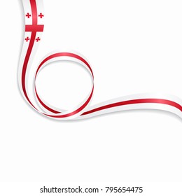 Georgian flag wavy abstract background. Vector illustration.