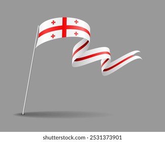 Georgian flag wavy background layout. Vector illustration.