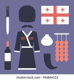 Georgian icons. vector illustration