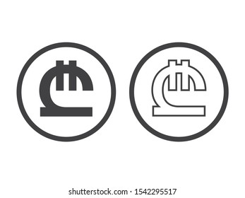 Georgian lari currency symbol, vector illustration isolated on white background