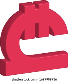 Georgian lari GEL 3d einfaches minimalistisches Geldsymbol