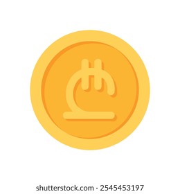 Georgian Lari Gold currency coin flat icon design illustrations 