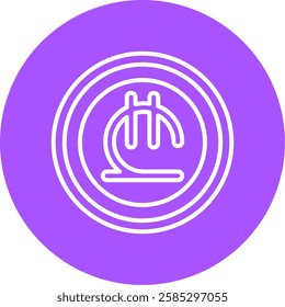 Georgian Lari Outline Circle Style Icon Design