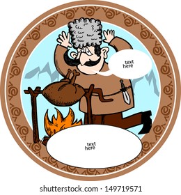Georgian man with barbecue