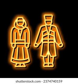 georgian national clothes neon light sign vector. georgian national clothes illustration