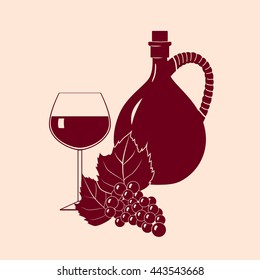 Georgian red wine vector illustration