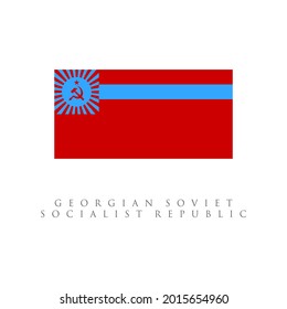 Georgian Soviet Socialist Republic Flag. Isolated On White Background