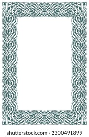 Georgian traditional decorative frame. Rectangular shape A4 format. Sketch style drawing isolated on white background. EPS 10 vector illustration.