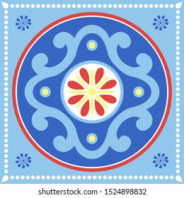 Georgian traditional ornaments. Vector Ornament With Caucasian Motifs. Persian colored carpet. Rich ornament for fabric design, handmade, interior decoration