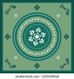 Georgian traditional ornaments. Vector Ornament With Caucasian Motifs. Persian colored carpet. Rich ornament for fabric design, handmade, interior decoration