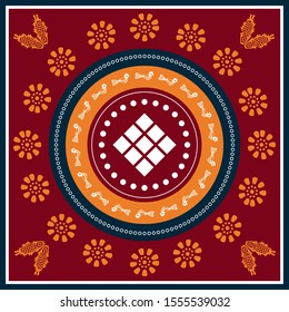 Georgian traditional ornaments. Vector Ornament With Caucasian Motifs. Persian colored carpet. Rich ornament for fabric design, handmade, interior decoration