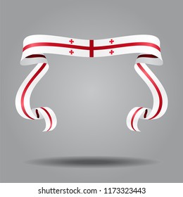 Georgian wavy flag abstract background. Vector illustration.