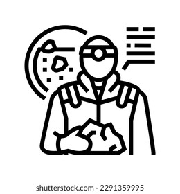 vector de icono de línea de trabajo geoscientista. signo de trabajador geocientista. símbolo de contorno aislado ilustración negra