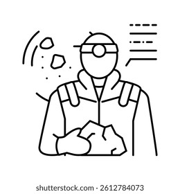 geoscientist worker line icon vector. geoscientist worker sign. isolated contour symbol black illustration