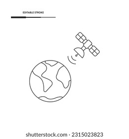 Geostationary Satellite Icon Vector Design.