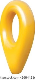 Icono de Vector Geotag 3d. Alfiler de mapa amarillo realista. Símbolo de navegación del App de viaje. Marca de ubicación GPS, puntero de mapa. Signo de navegación. Elemento de posición para infografías, guías de viaje