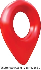 Geotag 3d vector icon. Realistic map pin red color. Travel app navigation symbol. GPS location mark, map pointer sign, route tag. Position element for infographics, travel guides