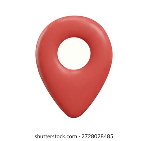 Geotag 3D vector icon. Realistic map pin orange color, front view. Travel app navigation symbol. GPS location mark, map pointer sign. Position element for infographics, travel guides