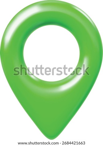 Geotag 3d vector icon. Realistic map pin green color, front view. Travel app navigation symbol. GPS location mark, map pointer. Navigation sign. Position element for infographics, travel guides
