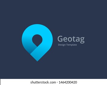 Geotag or location pin logo icon design
