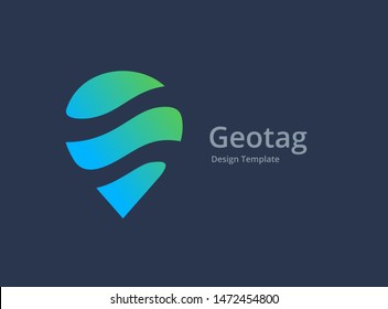 Geotag or location pin logo icon design
