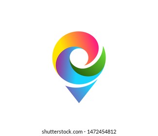 Geotag or location pin logo icon design
