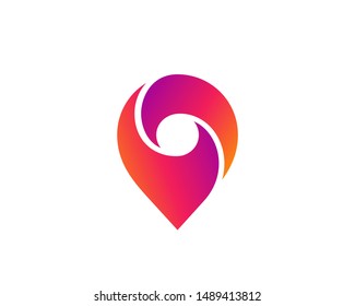 Geotag or location pin logo icon design
