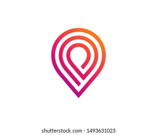 Geotag Or Location Pin Logo Icon Design
