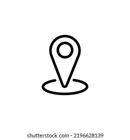 Geotag Pin Thin Line Icon. Navigation And Location, Geolocation Sign, Vector Graphics, A Linear Pattern On A White Background. Vector Illustrations.