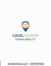 A geotag and VR glasses / box.