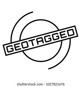 Geotagged stamp. Typographic sign, stamp or logo