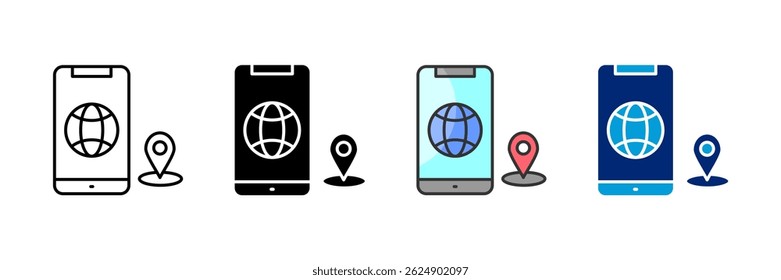 Geotagging Icon Set Multiple Style Collection