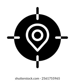 Geotargeted marketing icon solid style transparent