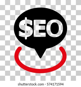 Geotargeting Seo icon. Vector illustration style is flat iconic bicolor symbol, intensive red and black colors, transparent background. Designed for web and software interfaces.