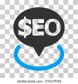 Geotargeting Seo icon. Vector illustration style is flat iconic bicolor symbol, blue and gray colors, transparent background. Designed for web and software interfaces.
