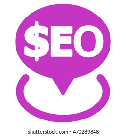 Geotargeting Seo icon. Vector style is flat iconic symbol with rounded angles, violet color, white background.