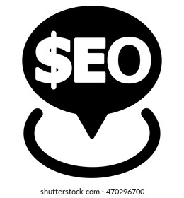 Geotargeting Seo icon. Vector style is flat iconic symbol with rounded angles, black color, white background.