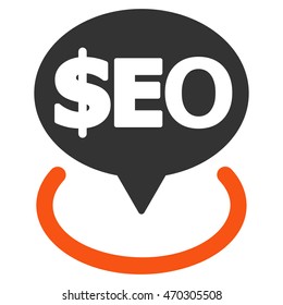 Geotargeting Seo icon. Vector style is bicolor flat iconic symbol with rounded angles, orange and gray colors, white background.