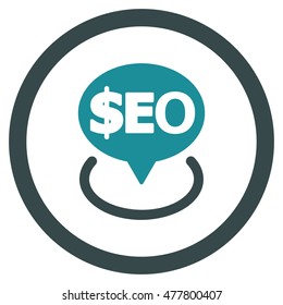 Geotargeting Seo rounded icon. Vector illustration style is flat iconic bicolor symbol, soft blue colors, white background.
